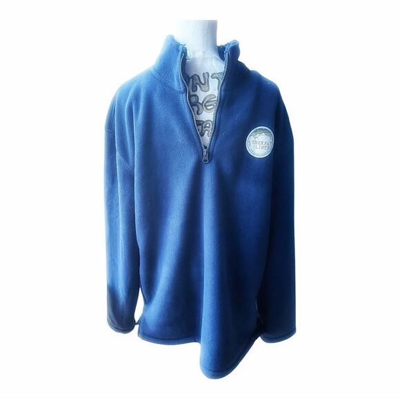 Men’s Jachs NY Blue Sherpa lined Fleece Pulloverer Size Large NWT - Picture 1 of 5